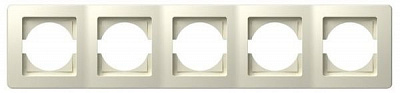 Рамка пятиместная TEM Ekonomik горизонтальная бежевый