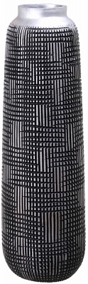 Ваза полирезиновая серая с черным Grey 17,5х17,5х58 см