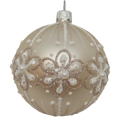 Шар новогодний d80 жемчужина 