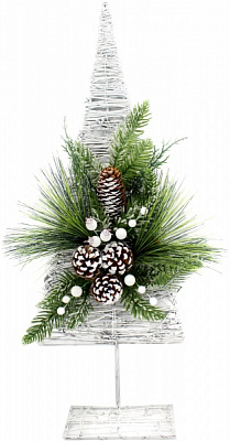 Штучна ялинкаротангова на підставці 60 см срібний