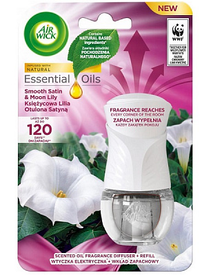 Электрический освежитель воздуха Air Wick со сменным флаконом нежность шелка и лилии 19 мл