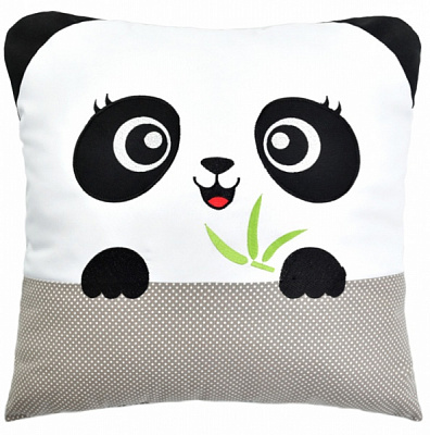 Подушка іграшка Панда 45x45 см сірий IDEIA