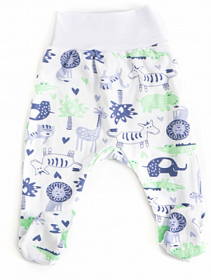 Ползунки ясельные GABBI Африка PLZ-23-1 р.74 белый с рисунком 13643 