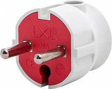 Вилка електрична кутова LXL із заземленням 220В 16А IP20 пластик білий