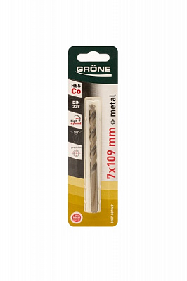 Свердло по металу Grone 7x109 мм HSS-Co 2207-307069