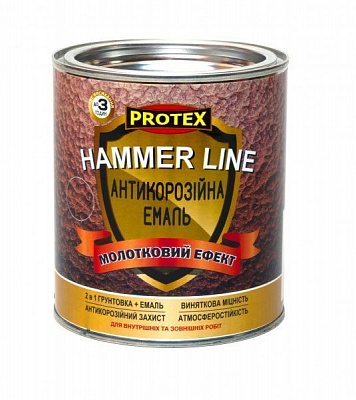 Емаль Protex антикорозійна молоткова Hammer Line латунь шовковистий глянець 0,7л 0,75кг