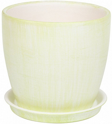 Горщик керамічний Сонет патіна круглий 1л фісташка