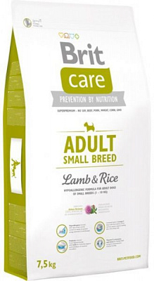 Корм Brit Care Adult Small Breed с ягнятиной и рисом 7,5 кг 132706