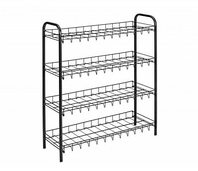 Этажерка Metaltex 4-уровневая для обуви Shoe4 800x230x640 мм черный (365504 030) 