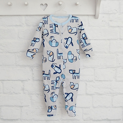 Человечек для мальчика Blanka Собачки р.68 серый 110248 