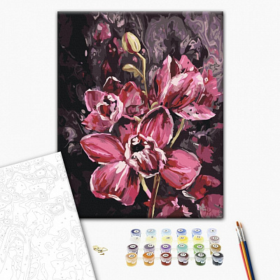 Картина по номерам Темные орхидеи 40х50 см Brushme