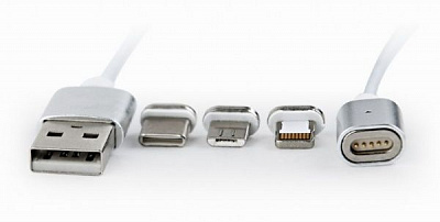 Кабель Cablexpert 1 м белый (CC-USB2-AMLM31-1M) USB 2.0 BM-папа/Lightning/Micro/Type-C USB 