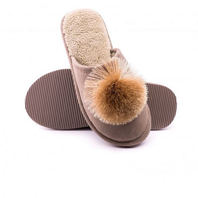 Тапки домашние Twins HS-OZ с помпоном р. 40 бежевый 