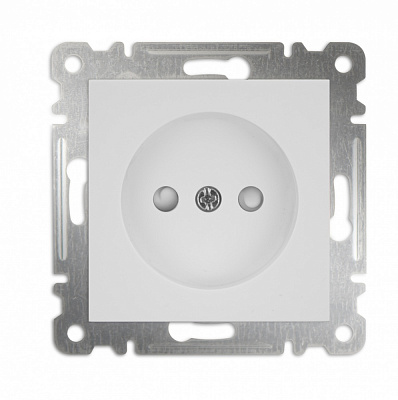 Механізм розетки без заземлення Makel Karea зі шторками IP20 білий 57001052
