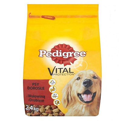 Корм Pedigree Adult з яловичиною та птицею 2.4 кг
