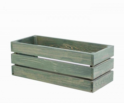 Кашпо деревянное Korobyaky 021 Нарден 47х20х17 прямоугольный зеленый 