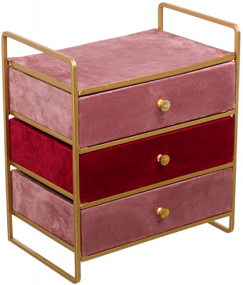 Комод-органайзер 3 ящики 21.5x14x24.5 см пудровий