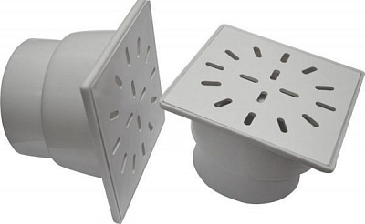 Душевой трап Water House вертикальный D50 с пластиковой решеткой 150х150 сухой затвор