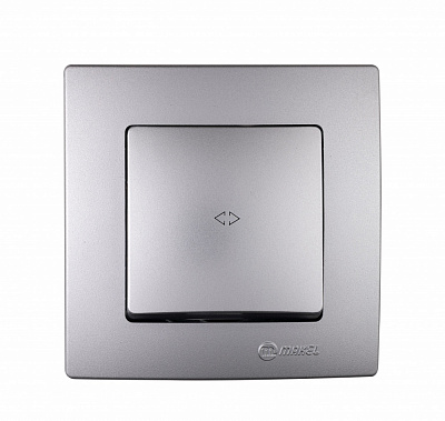 Вимикач перехресний одноклавішний Makel Lillium Natural Kare без підсвітки срібло 32065020