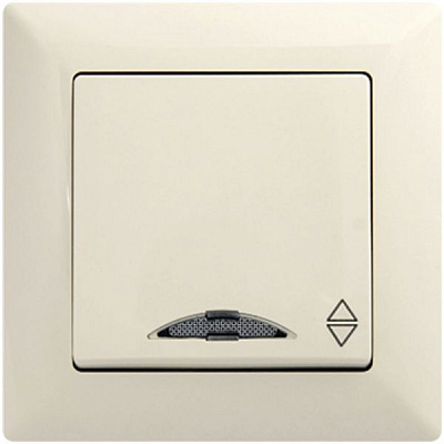 Выключатель проходной одноклавишный Gunsan Visage с подсветкой 16 А 250В IP20 кремовый