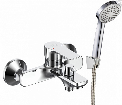 Смеситель для ванны RJ INA, с душевым гарнитуром, хром