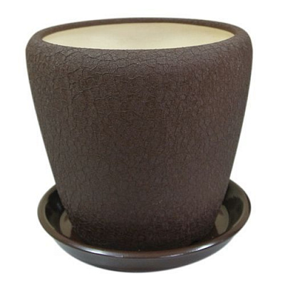 Горшок Ориана-Запорожкерамика Грация шелк круглый 20л шоколадный (056-01-023) 