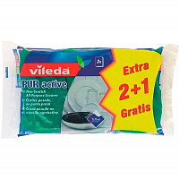 Губка Vileda РurActive для деликатной чистки тефлоновых поверхностей 3 шт.