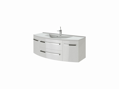 Тумба підвісна Botticelli Тумба Vanessa -120 білий з умивальником Domenika-1200