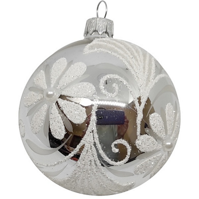 Куля новорічна 10162-1 80 мм срібний