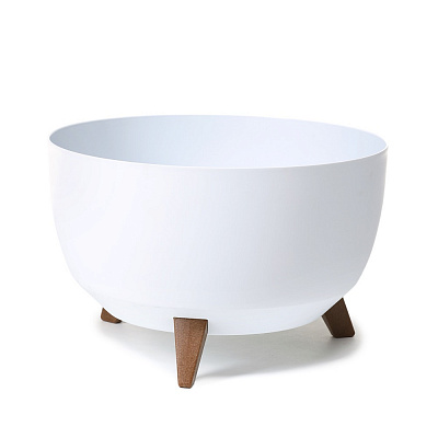 Вазон пластик ROMA круглый белый гладкий 9,3 л Ламела (9058808)