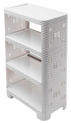 Этажерка Ротанг 4-секционная 830х510х290 мм белый