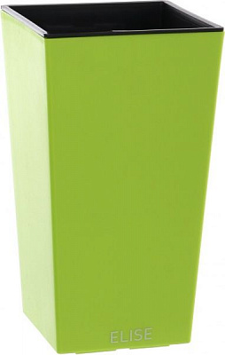Горщик пластиковий Plastkon ELISE матовий квадратний 5,9л салатовий