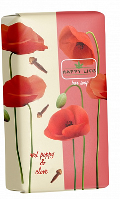 Мыло Happy life Красный мак и гвоздика 180 г