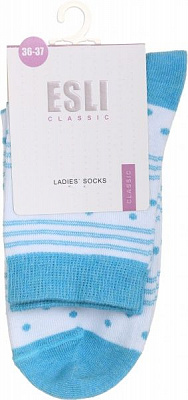 Носки Conte ESLI CLASSIC 15С-2СПЕ 090 р. 23 белый с бирюзовым 