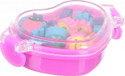 Набір гумок в коробочці серце рожеве