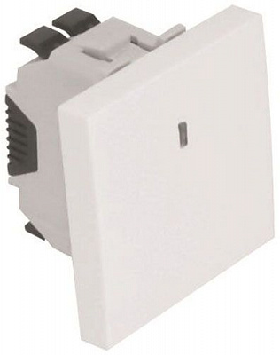 Вимикач одноклавішний Efapel Quadro з підсвіткою 10 А білий 4601212 SBR