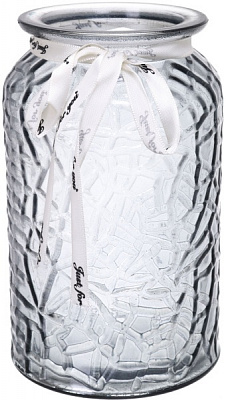 Ваза стеклянная серая Crystal Alison 18 см YIWU