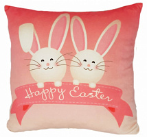 Подушка декоративна Анна «Happy Easter» 35 см молочно-рожевий