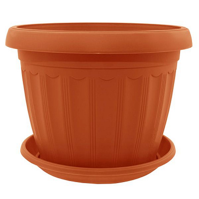 Горшок пластиковый Алеана Терра круглый 2,8л терракот (112066) 