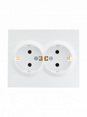 Розетка 2 із заземленням Lezard Vesna IP20 білий 742-0200-127B
