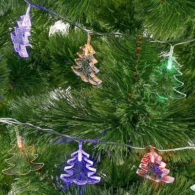 Електрогірлянда лінійна Різнокольорові ялинки LD030M-FT вбудований світлодіод (LED) 30 ламп 3 м