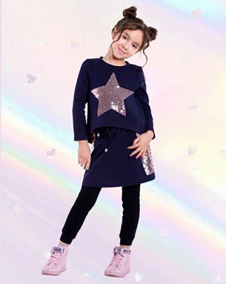 Кофта PURPURINO с аппликацией звезда р.122 темно-синий 5025/122 