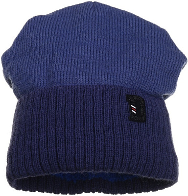 Шапочка детская для мальчика Kraft+ р.48-50 темно-синий с синим 1739 