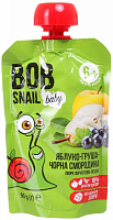 Пюре Baby Bob Snail Яблуко-груша-чорна смородина для дітей від 6 місяців 90 г 