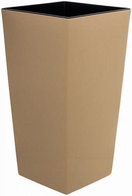 Горщик пластиковий Lamela Фінезія квадратний 29,1л капучино/чорний (533)