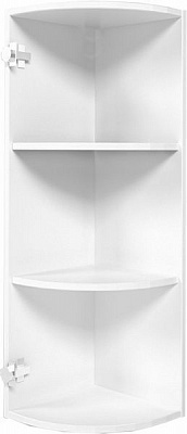Шкаф верхний угловой радиусный 300x927x300 мм белый 