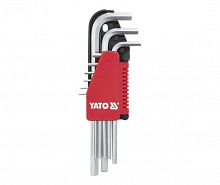 Набор ключей шестигранных YATO Г-образные удлиненные Cr-V М1,5-10 мм 9 шт. YT-0501