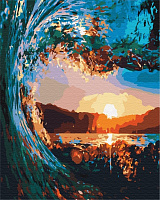 Картина за номерами Захід сонця крізь хвилі BS31439 40х50 см Brushme 