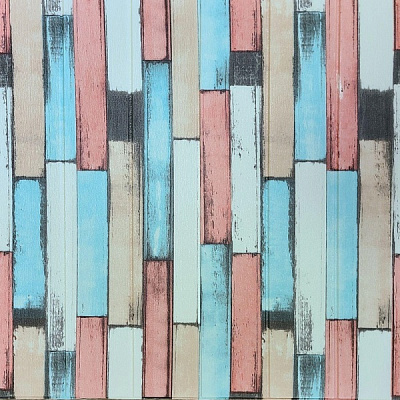 3D-панель с ПВХ самоклеящаяся дерево микс голубовато-розовый 0,49 кв.м 