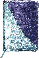 Блокнот Паєтки А5 96 арк. в клітинку бирюзово-синій JONSER